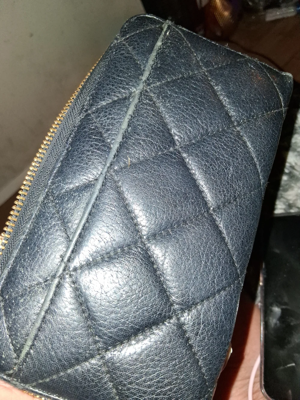 kate spade navy leather zip continental wallet with gold hardware